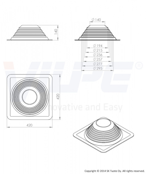 Уплотнитель ROOFSEAL комплект №5/8 180-330 мм Vilpe